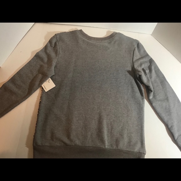 Halogen Gray Multi-color sequin sweatshirt MP NWT PRICE FIRM NO DISCOUNTS - Picture 4 of 6